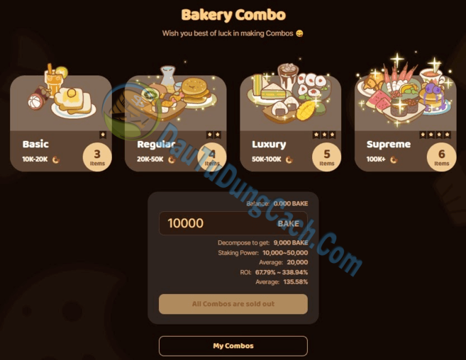 The BakerySwap NFT Combo Pool