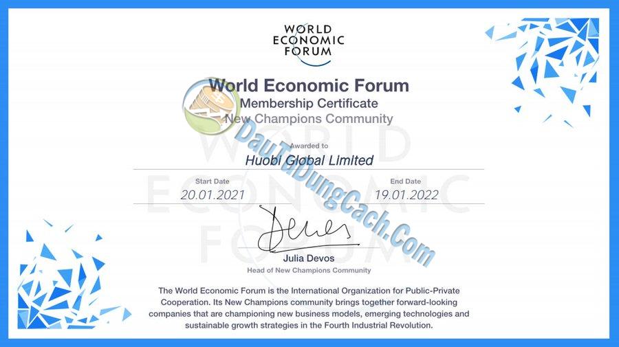 WEF Membership Certificate New Champions Community